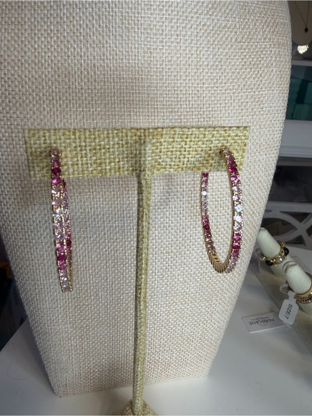 Park Lane Earrings with Pink and Clear Stones
